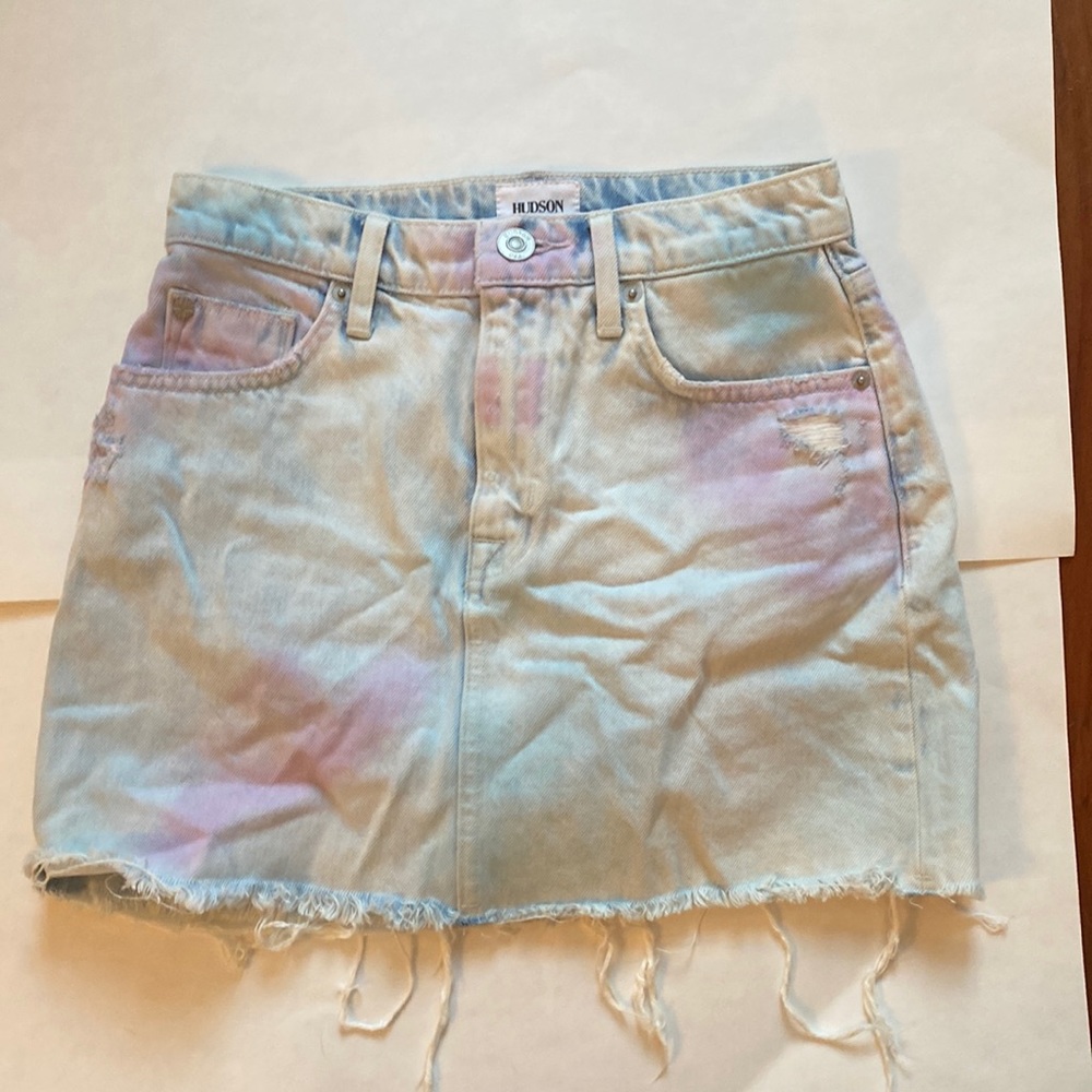Hudson tie dyed denim mini skirt. size 25